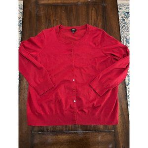 Talbots Red Pima Cotton Button Down Cardigan Sweater Size 3XP